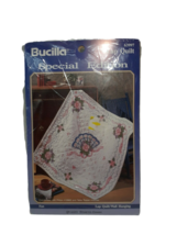 Bucilla Special Edition Fan Lap Quilt Wall Hanging Stamped Cross Stitch Fabric - £15.50 GBP