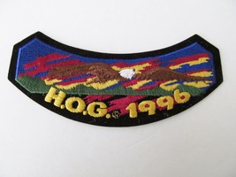 HARLEY-DAVIDSON OWNERS GROUP 1996 HOG H.O.G. rocker emblem jacket patch  - $18.62