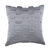 Textured Pintucks Gray Art Silk 16&quot;x16&quot; Pillows Cover, Silver Ocean - £21.72 GBP+