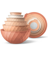 12 Pc Mixing Bowls with Lids, Plastic Nesting Prep Bowls Set, Microwave ... - $47.38