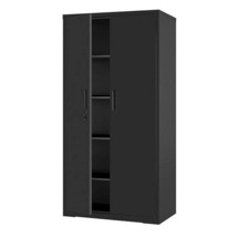 Black Steel Lockable Storage Cabinet Shelving Unit with 4 Adjustable Shelves - $7,789.12 MXN