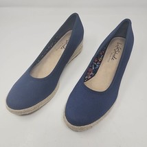 Life Stride Karma Espadrille Wedges Canvas Shoes Slip On Blue Size 10.5/11 - £32.98 GBP