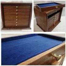 Mobile IN Wood Walnut Antique Drawer for Pins, Jewellery Badges E - £305.94 GBP
