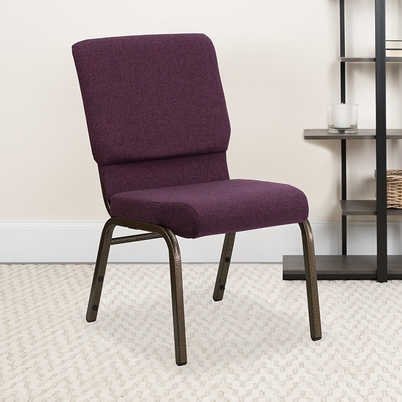 Plum Fabric Church Chair FD-CH02185-GV-005-GG
