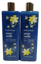 2X Bodycology Winter Vanilla 2 In 1 Body Wash &amp; Bubble Bath 16 Oz. Each - £15.88 GBP