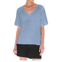 Mod Ref Women&#39;s Size Large Light Blue Short Sleeve Knit Top NWT - £9.13 GBP