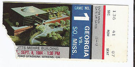 1984 NCAA College Football Ticket Stub Southern Miss @ Georgia September 8th - £11.91 GBP