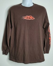 Orange County Choppers OCC Brown Long Sleeve Flames Motorcycles Shirt Large Mens - $16.99
