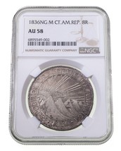 1836NG M Central Americano República 8 Reales NGC AU-58 Alta Calidad - £1,739.21 GBP