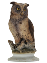 Horned Owl Hand Painted Lefton VTG Porcelain Statue Figurine KW866 Japan - £15.48 GBP