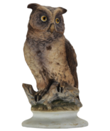 Horned Owl Hand Painted Lefton VTG Porcelain Statue Figurine KW866 Japan - £15.23 GBP