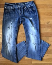 Miss Me distressed Boot Stretch Blue Jeans Women Size 29x32 - $25.87