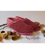 Crochet slippers * Easy Pdf crochet pattern * Afghan yarn - $52.90 MXN