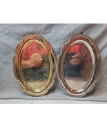 Vintage Set of 2 Gold Tone and Silver Tone Serving Plates, 9.5&#39;&#39; x 6.5&#39;&#39; - £18.79 GBP