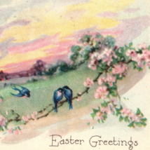 Easter Greetings Postcard Vintage 20s Antique 1921 - £7.89 GBP