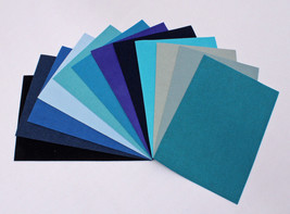 Ultrasuede® ST (Soft) Assorted 6 Piece Blue Aqua Blues 5&quot;x 7&quot; pieces (U007.53) - £7.99 GBP