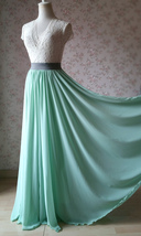 MINT GREEN Maxi Chiffon Skirts Summer Wedding Custom Plus Size Maxi Skirt image 7