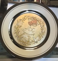 VtgThe Art of Chokin 6 1/4&quot; Wide 25th Anniversary Plate by Dynasty,Flowers/Bells - £8.03 GBP