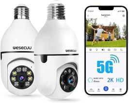 Color Night Vision Bulb Camera Compatible With Alexa, 2K Bulb Security Camera - $50.95