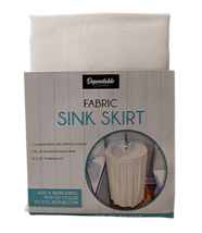 Diamond Stitch Fabric Bathroom Sink Skirt Utility Sink Waterproof White - $14.84