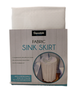 Diamond Stitch Fabric Bathroom Sink Skirt Utility Sink Waterproof White - $20.15 CAD