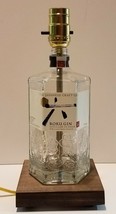 Liquor Bar Bottle TABLE LAMP Lounge Light Wood Base - $51.77