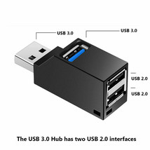 3 Port USB Hub Mini USB 3.0, 2.0 High Speed Hub Splitter Box For PC Laptop - £9.23 GBP