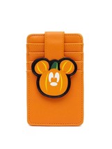 Disney Buckle Down Mickey Mouse Pumpkin Halloween Orange Cardholder Wallet - $18.80