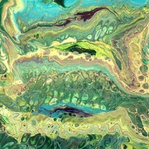 Garden Of Eden - Original Art Acrylic Pour Signed Painting 12”x12” - £79.88 GBP