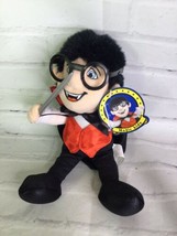 Magic Kids Vampire Magician Plush Doll Toy With Glasses Wand Red Black Outfit - £55.68 GBP