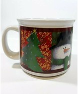 Christmas Tree Santa Mug 16oz Coffee Red Ceramic Snowman Holiday Soup Co... - £14.63 GBP