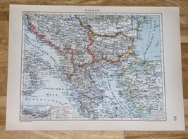 1929 Original Vintage Map Of Balkans Turkey Greece Yugoslavia Bulgaria - £14.99 GBP