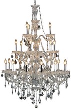 Chandelier GISELLE Transitional 21-Light Crystal Chrome Glass Wire Steel - £1,695.81 GBP