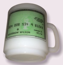 American Express Woodrow Wilson Vintage Milk Glass Mug RARE - $69.95
