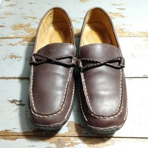 Timberland Smart Comfort System Leather Loafers Brown Braided Cord Size 7.5M - £17.90 GBP