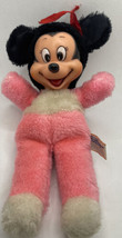 RARE 1970s Disney Vintage 10&quot; Minnie Mouse Rubber Face Nutshells Beanie KOREA - £11.86 GBP