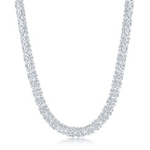 Sterling Silver Classic Byzantine Necklace - Rhodium Plated - £303.69 GBP