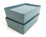 (Lot of 2) IKEA KUGGIS Turquoise Storage Box with Lid 7×10¼×3¼&quot; New - £26.68 GBP