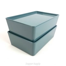 (Lot of 2) IKEA KUGGIS Turquoise Storage Box with Lid 7×10¼×3¼&quot; New - £26.74 GBP