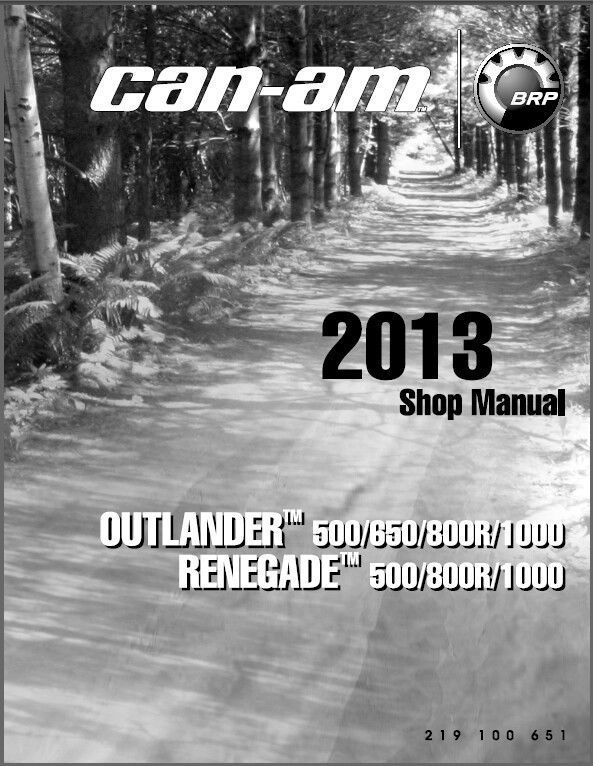 2013-2014 Can-Am Outlander X mr / Renegate (500 650 800R 1000) Service Manual CD - $12.99