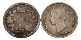 Canada 1870 Et 1885 Argent 5C 2 Pièce de Monnaie Lot Bon - Fin + État - £33.09 GBP