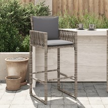  Garden Bar Stool Grey PE rattan, powder-coated steel, 100% polyester - $3,977.73 MXN