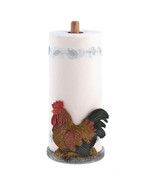 COUNTRY RED ROOSTER PAPER TOWEL HOLDER - 12&quot; HIGH - WOOD - MULTICOLOR - £25.80 GBP