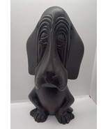 Vintage wooden Basset Hound Dog wood figure figurine 8 inches - £36.40 GBP