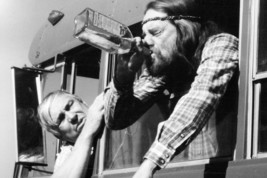 Slim Pickens Willie Nelson Drinking Whisky Bottle Honeysuckle Rose 24X36 Poster - £22.81 GBP