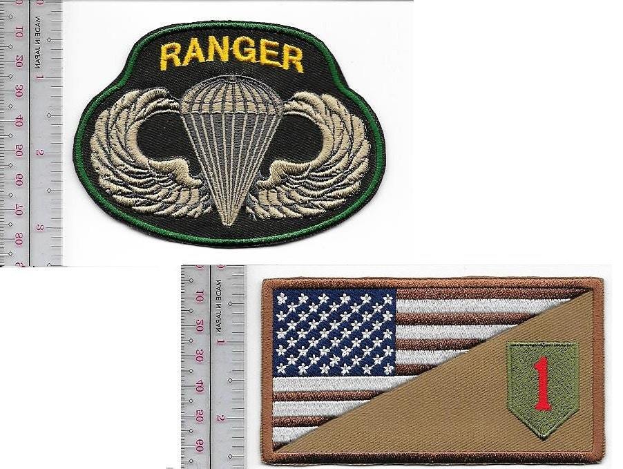 Ranger Army 1st Infantry Division &amp; Airborne Parachutist Wings Patches - $18.99