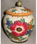 Vintage GOUDA POTTERY Royal Zuid FLORAL JAR w/LID Made in Holland - $69.29