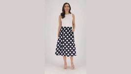 Girl With Curves TWofer Midi Dress (White/Navy Dot, XS) A498308 - £15.04 GBP