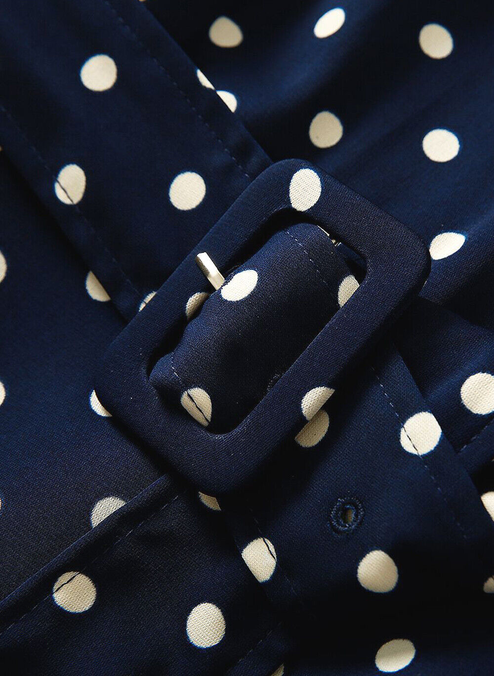 Kate Middleton Inspired Victorian Navy Polka Dot Print Puffy Pleated Dress OZ Item image 6