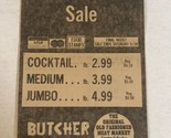 Butcher Boy Meat Market Vintage Print Ad Advertisement Shrimp Sale pa16 - $6.92